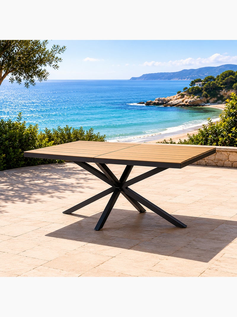 ALMADA Table de jardin 8 places effet bois 190cm Marron - Kiabi