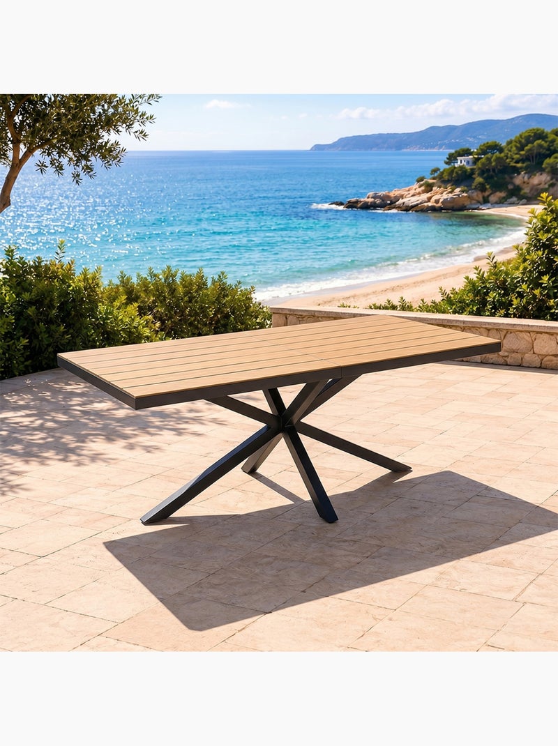 ALMADA Table de jardin 8 places effet bois 190cm Marron - Kiabi