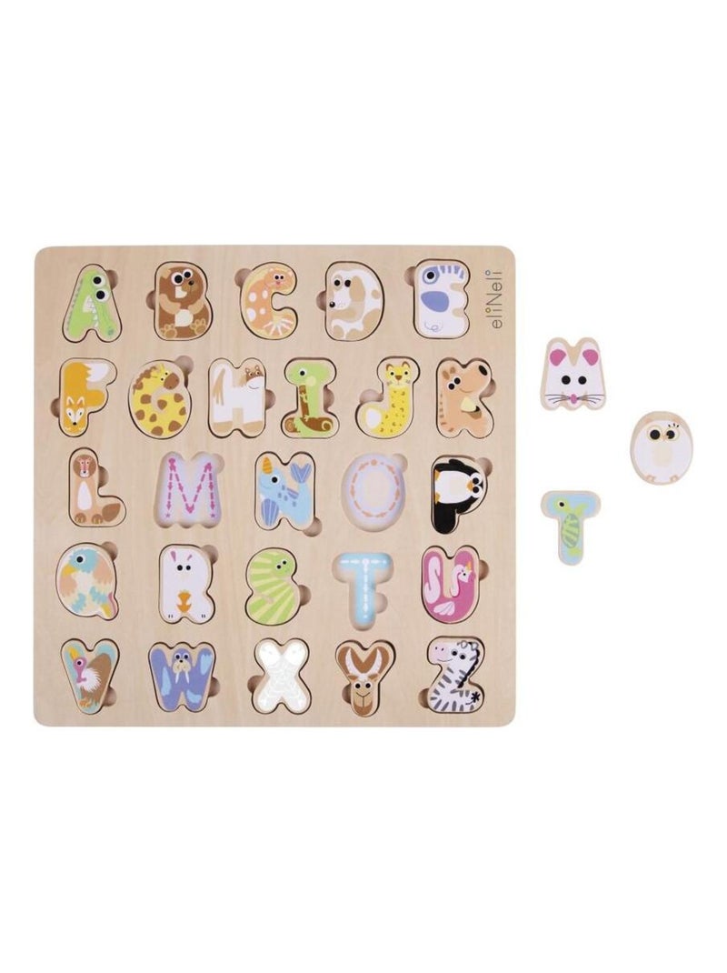 Alphabet - en bois Montessori Jaune - Kiabi