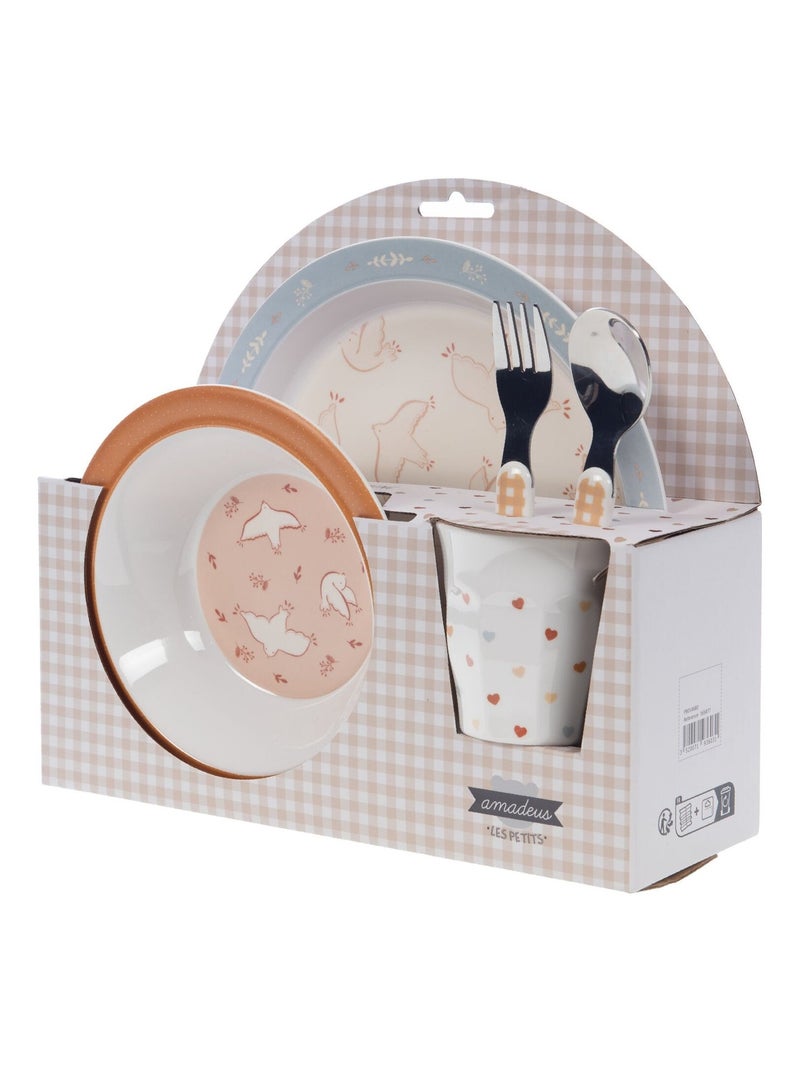 Amadeus Les Petits - Coffret repas Birdy (5 pièces) Marron - Kiabi