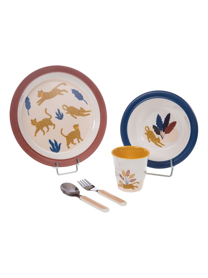 Amadeus Les Petits - Coffret repas Liam dans la savane (5 pièces) Marron - Kiabi