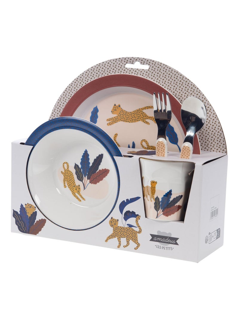 Amadeus Les Petits - Coffret repas Liam dans la savane (5 pièces) Marron - Kiabi