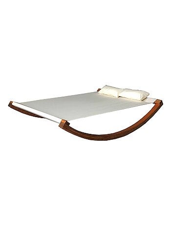 AMADORA Hamac à bascule 2 personnes en bois beige