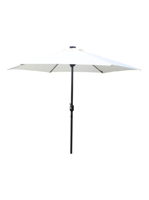 AMALFI - Parasol circulaire 2.7m droit avec LED écru en aluminium - Kiabi