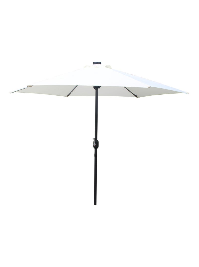 AMALFI - Parasol circulaire 2.7m droit avec LED écru en aluminium Gris Ecru - Kiabi