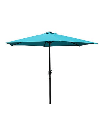 AMALFI - Parasol circulaire 2.7m droit avec LED écru en aluminium