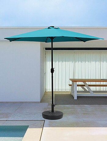 AMALFI - Parasol circulaire 2.7m droit avec LED écru en aluminium