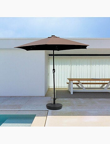 AMALFI Parasol marron rond 2,66 x 2,66 m led