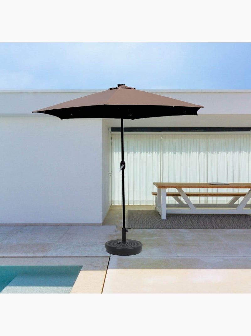 AMALFI Parasol  marron  rond 2,66 x 2,66 m led Gris Marron - Kiabi