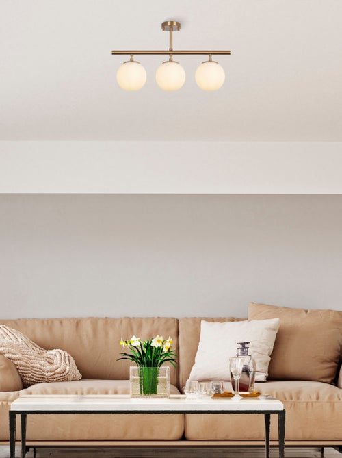 AMBRE Plafonnier vintage - 3 lampes - Kiabi