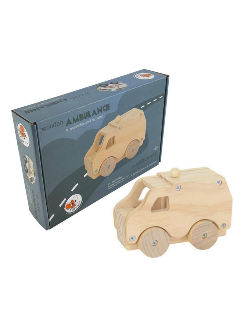 Ambulance en bois à monter et à peindre N/A - Kiabi