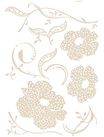 Amelie, Sticker murale fleurs - 100x70 cm