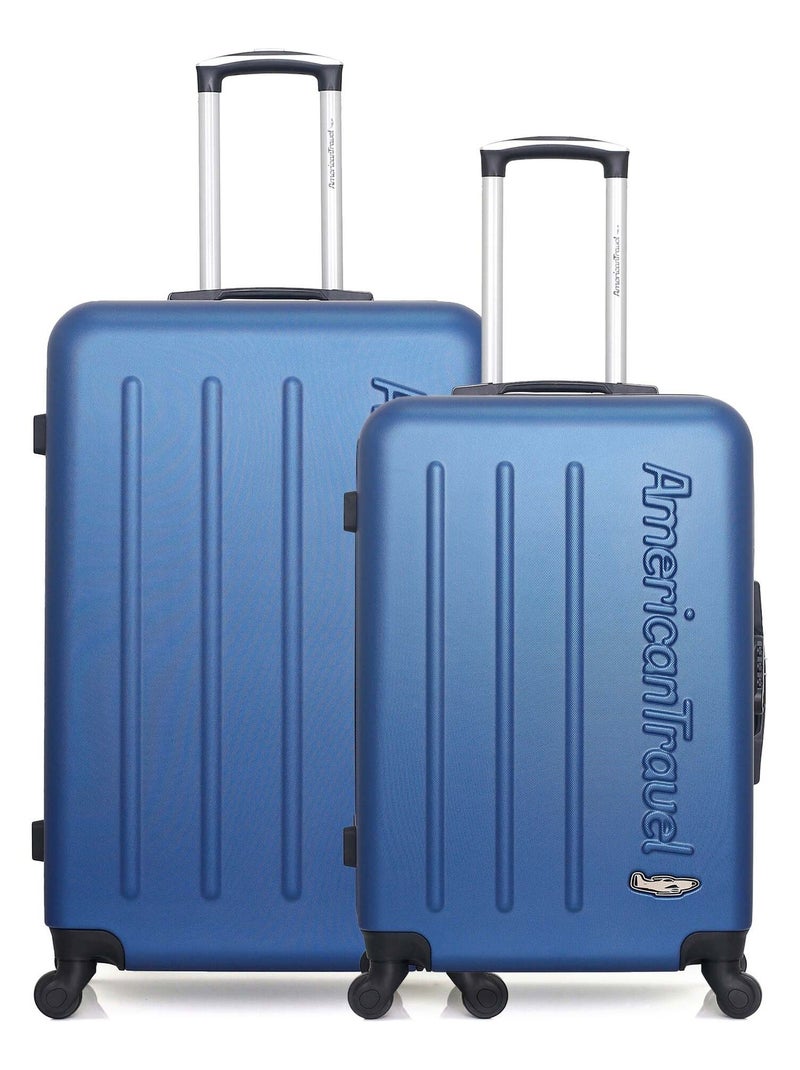 AMERICAN TRAVEL  - LOT DE 2  -  VALISE GRAND FORMAT ET VALISE WEEKEND BRONX Bleu marine - Kiabi