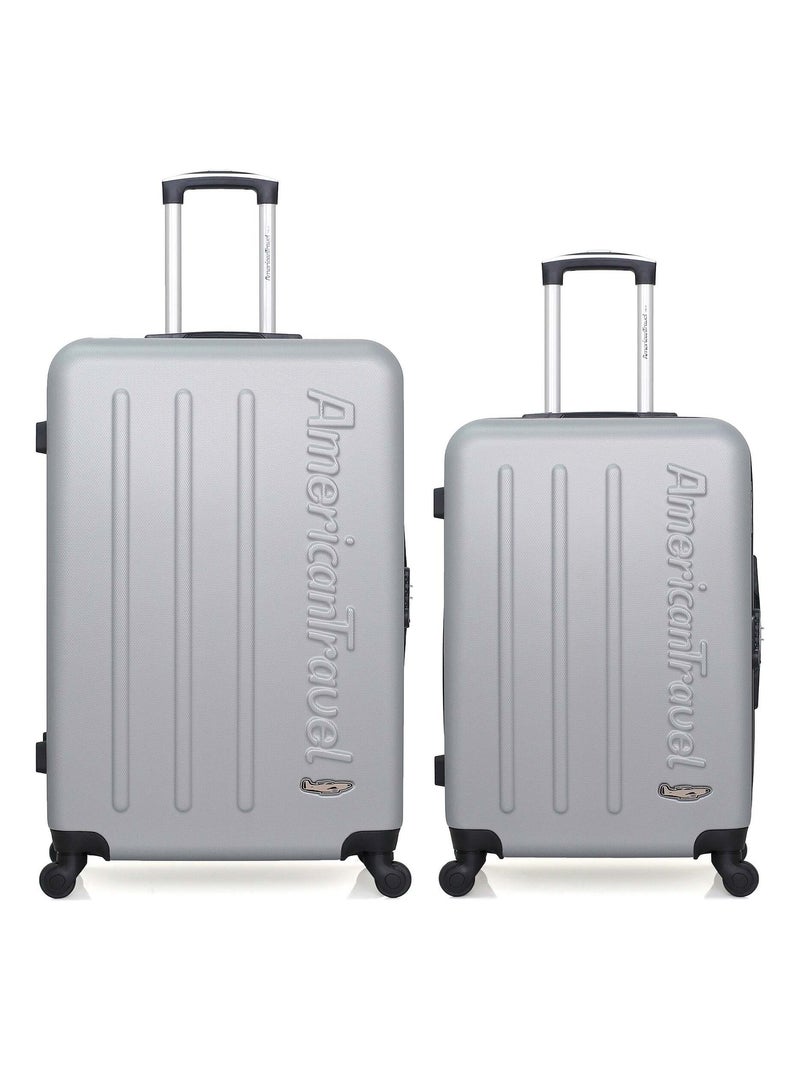 AMERICAN TRAVEL  - LOT DE 2  -  VALISE GRAND FORMAT ET VALISE WEEKEND BRONX Gris - Kiabi