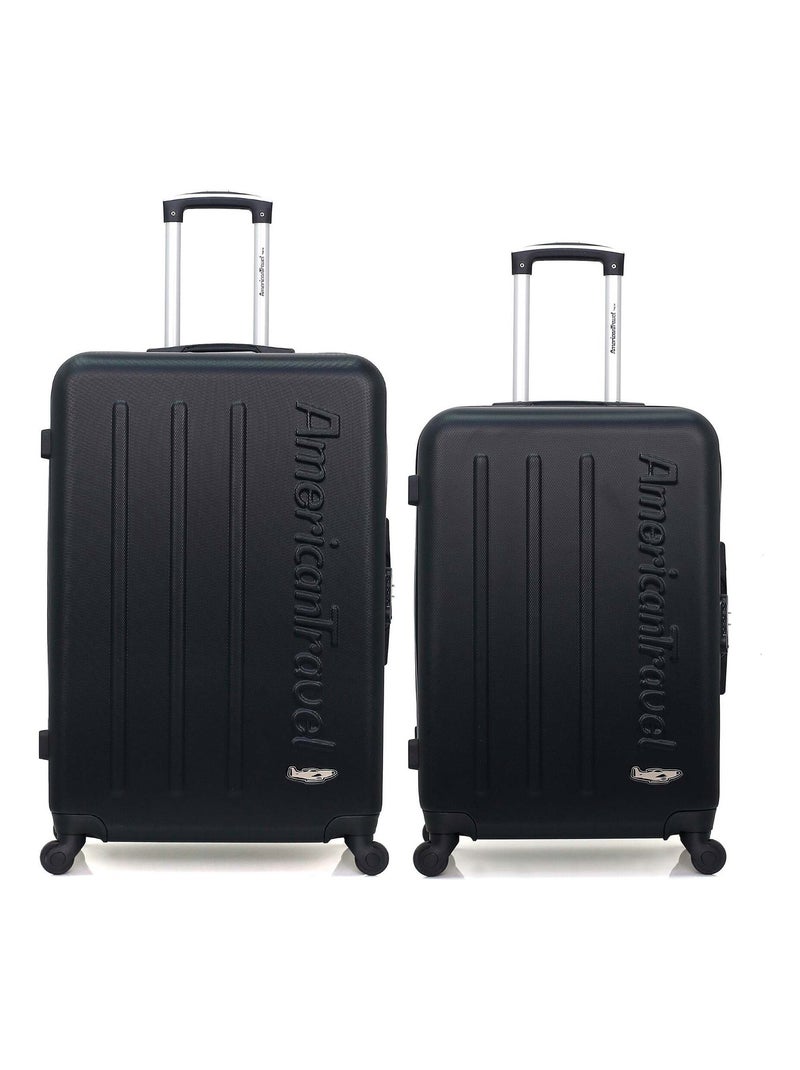 AMERICAN TRAVEL  - LOT DE 2  -  VALISE GRAND FORMAT ET VALISE WEEKEND BRONX Noir - Kiabi