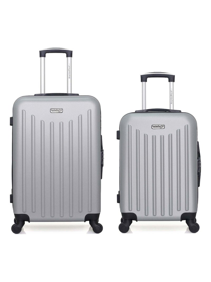 AMERICAN TRAVEL - Lot de 2 - Valise grand format et valise weekend BROOKLYN Gris - Kiabi