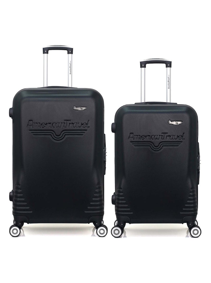 AMERICAN TRAVEL - Lot de 2 - Valise grand format et valise weekend DC Noir - Kiabi