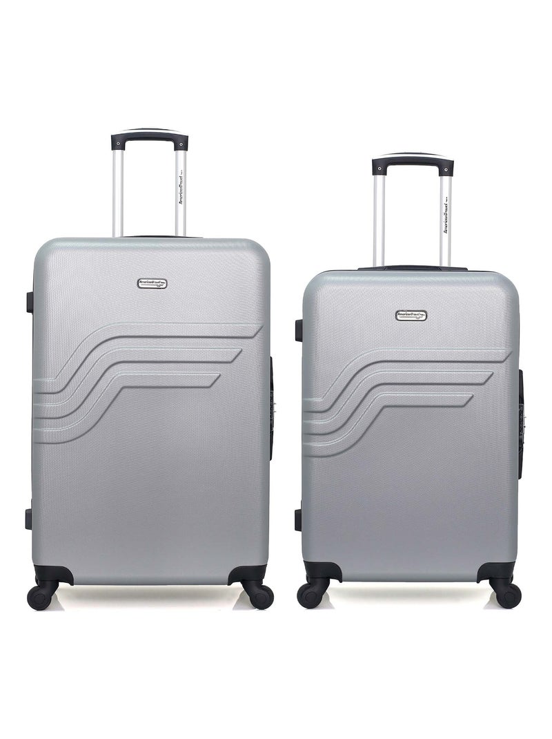 AMERICAN TRAVEL - Lot de 2 - Valise grand format et valise weekend QUEENS Gris - Kiabi