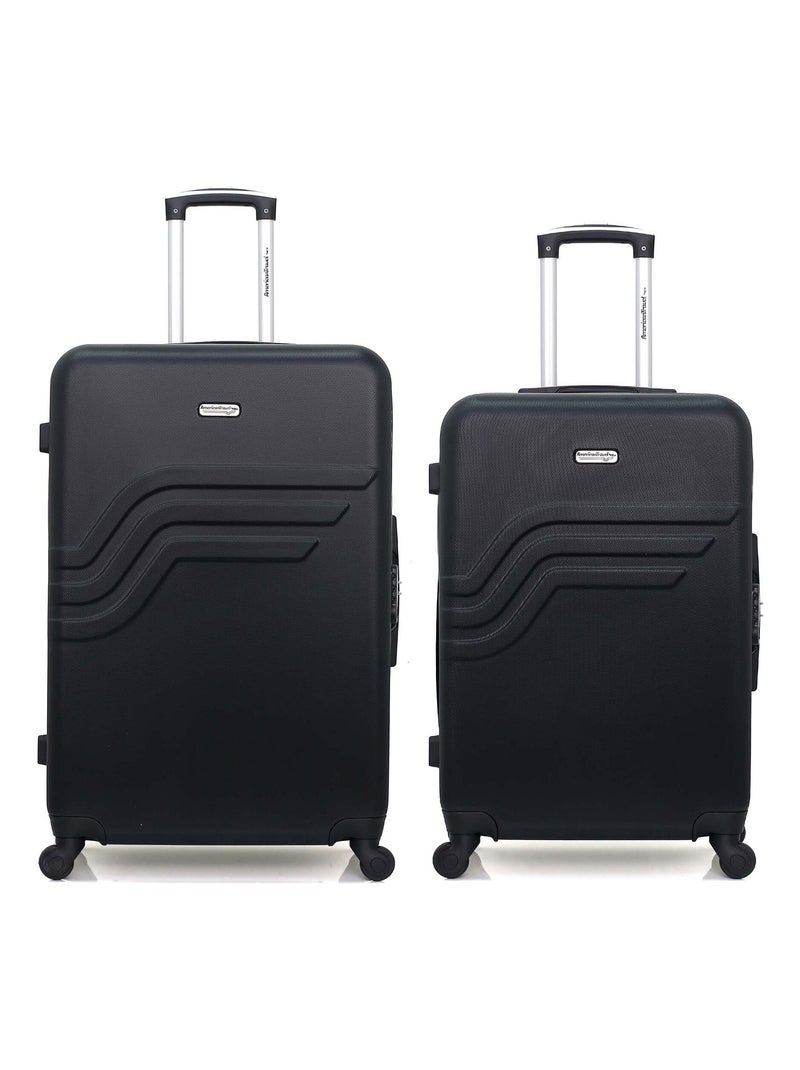 AMERICAN TRAVEL - Lot de 2 - Valise grand format et valise weekend QUEENS Noir - Kiabi