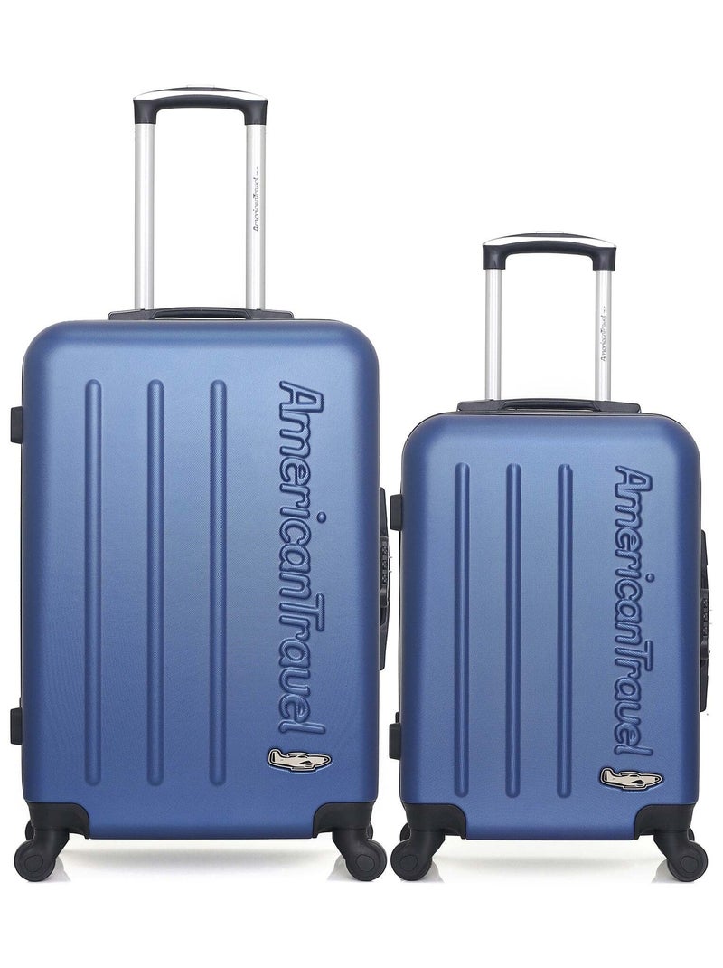 AMERICAN TRAVEL  -  LOT DE 2  -  VALISE WEEKEND ET VALISE CABINE BRONX Bleu marine - Kiabi
