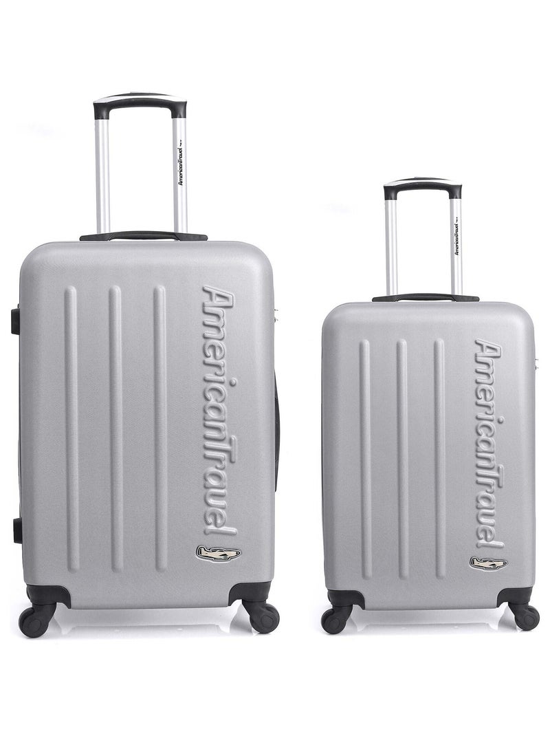 AMERICAN TRAVEL  -  LOT DE 2  -  VALISE WEEKEND ET VALISE CABINE BRONX Gris - Kiabi