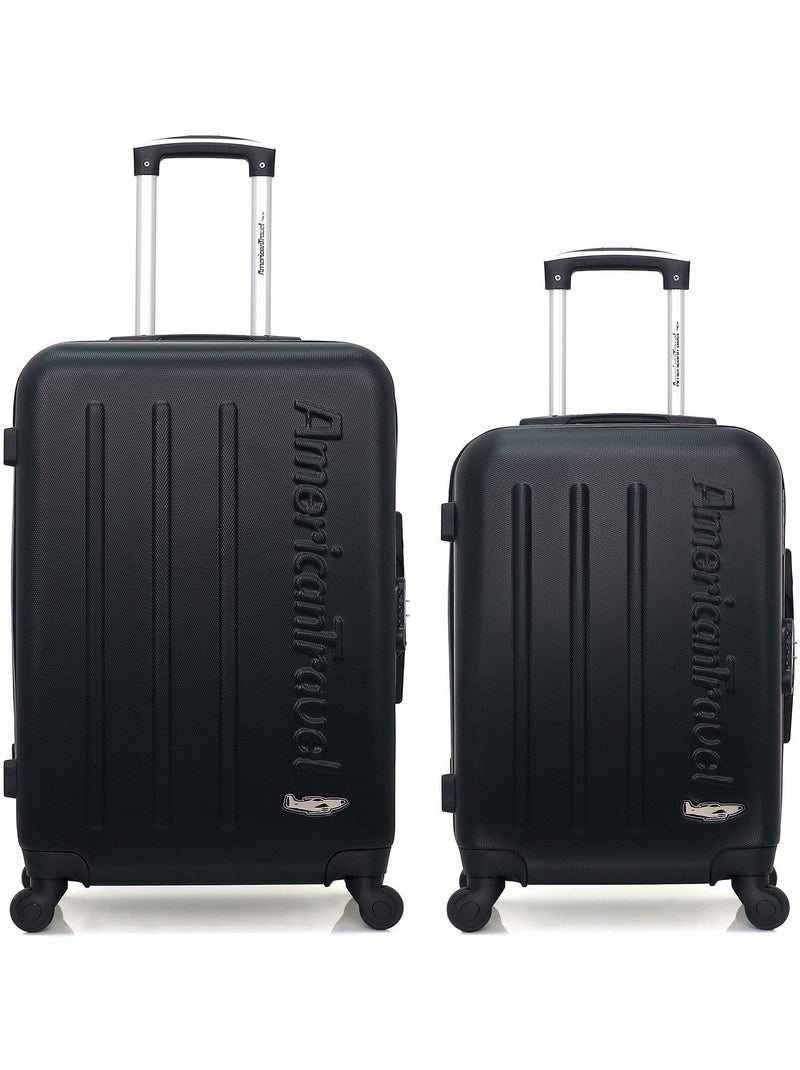 AMERICAN TRAVEL  -  LOT DE 2  -  VALISE WEEKEND ET VALISE CABINE BRONX Noir - Kiabi