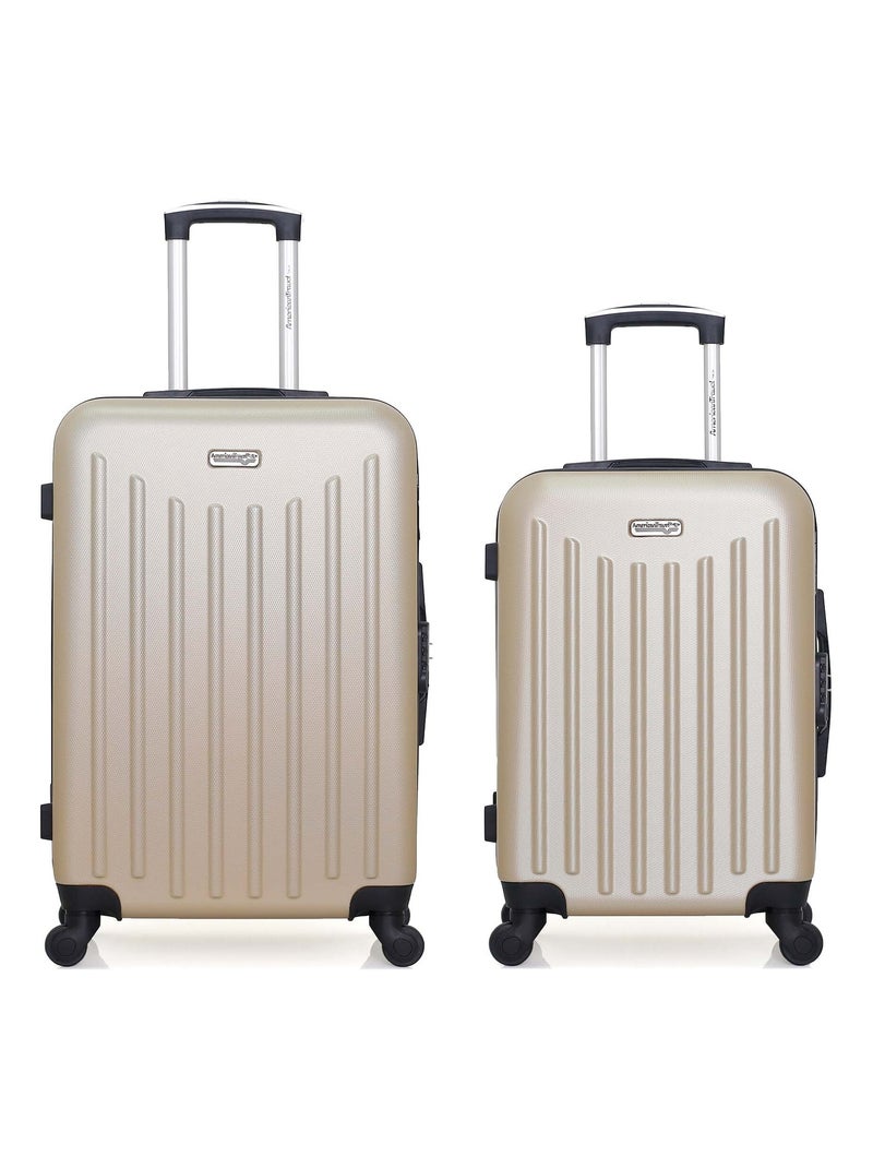 AMERICAN TRAVEL - Lot de 2 - Valise weekend et valise cabine BROOKLYN Beige - Kiabi