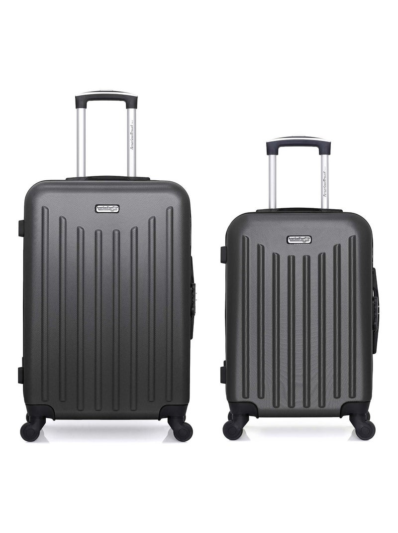 AMERICAN TRAVEL - Lot de 2 - Valise weekend et valise cabine BROOKLYN Gris foncé - Kiabi