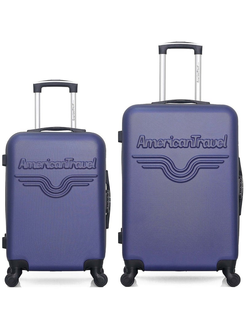 AMERICAN TRAVEL - Lot de 2 - Valise weekend et valise cabine CHELSEA Bleu marine - Kiabi
