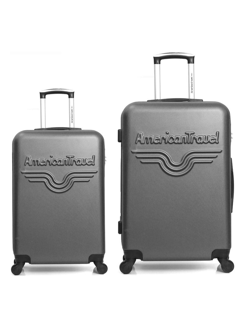 AMERICAN TRAVEL - Lot de 2 - Valise weekend et valise cabine CHELSEA Gris foncé - Kiabi