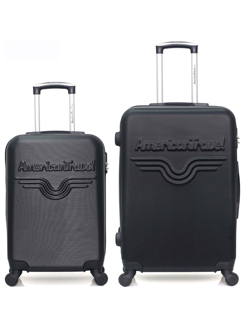 AMERICAN TRAVEL - Lot de 2 - Valise weekend et valise cabine CHELSEA Noir - Kiabi