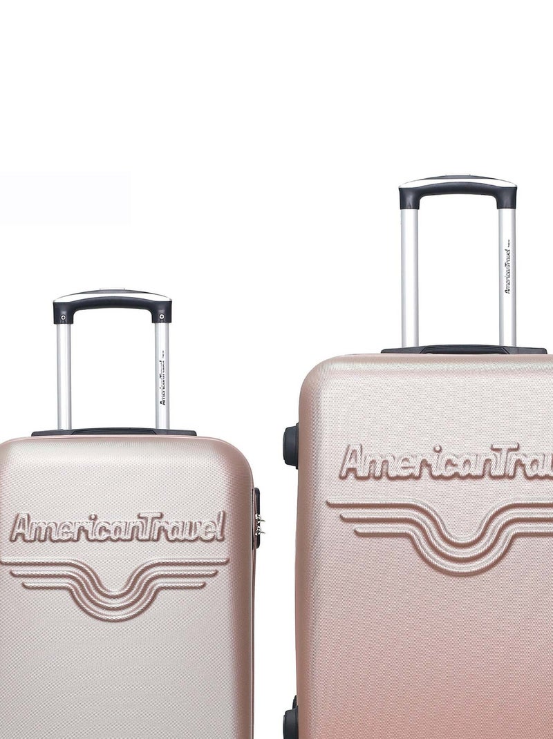 AMERICAN TRAVEL - Lot de 2 - Valise weekend et valise cabine CHELSEA Rose clair - Kiabi