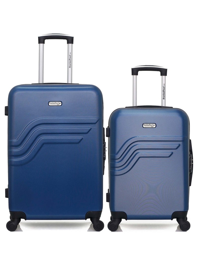AMERICAN TRAVEL - Lot de 2 - Valise weekend et valise cabine QUEENS Bleu marine - Kiabi