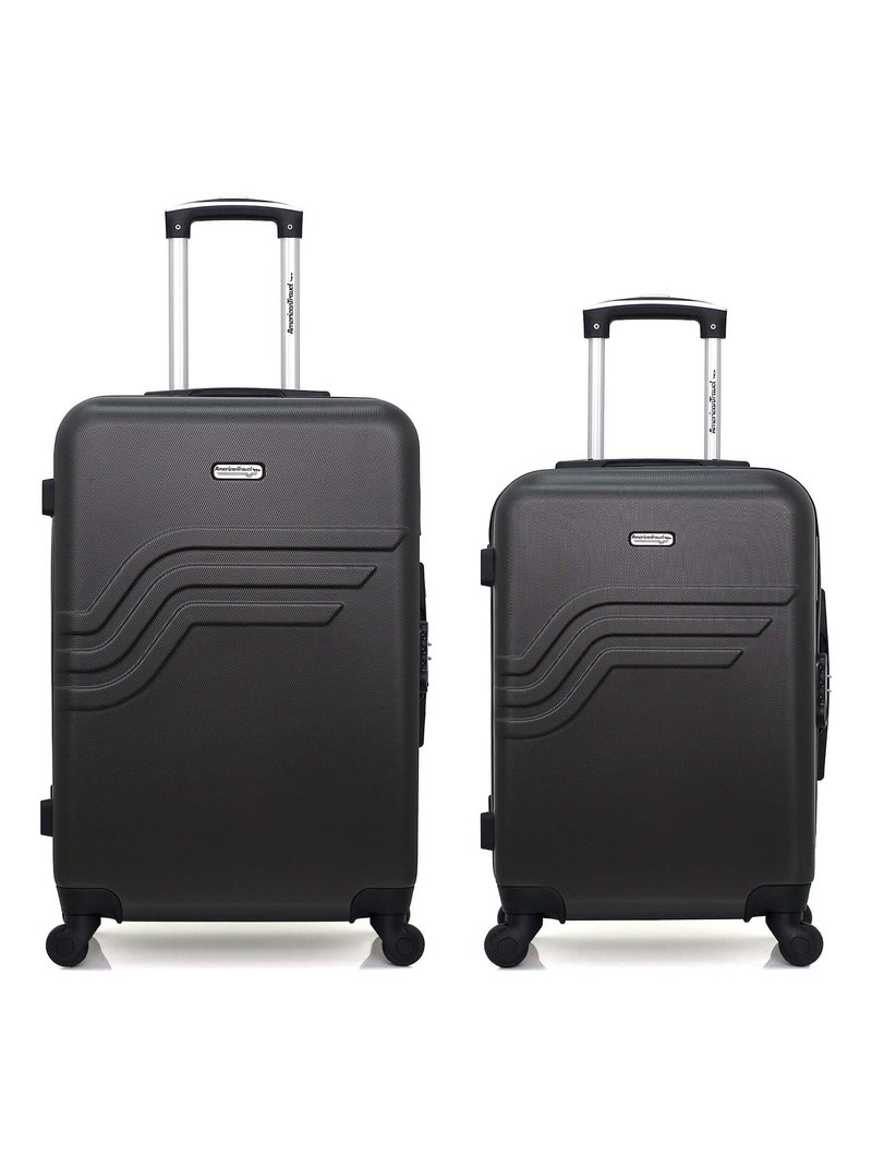 AMERICAN TRAVEL - Lot de 2 - Valise weekend et valise cabine QUEENS Gris foncé - Kiabi