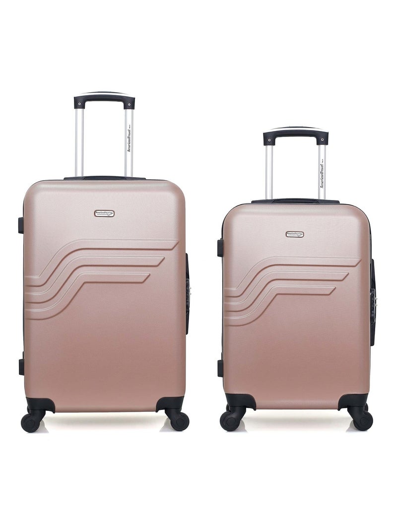 AMERICAN TRAVEL - Lot de 2 - Valise weekend et valise cabine QUEENS Rose clair - Kiabi
