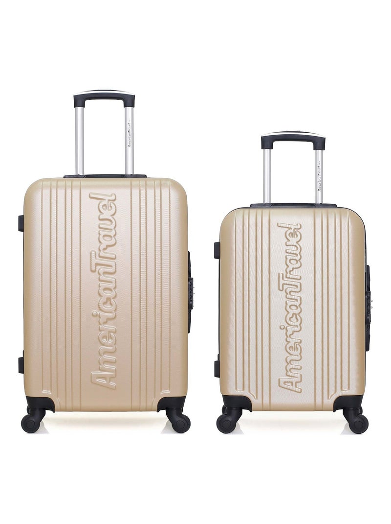 AMERICAN TRAVEL - Lot de 2 - Valise weekend et valise cabine SPRINGFIELD Beige - Kiabi