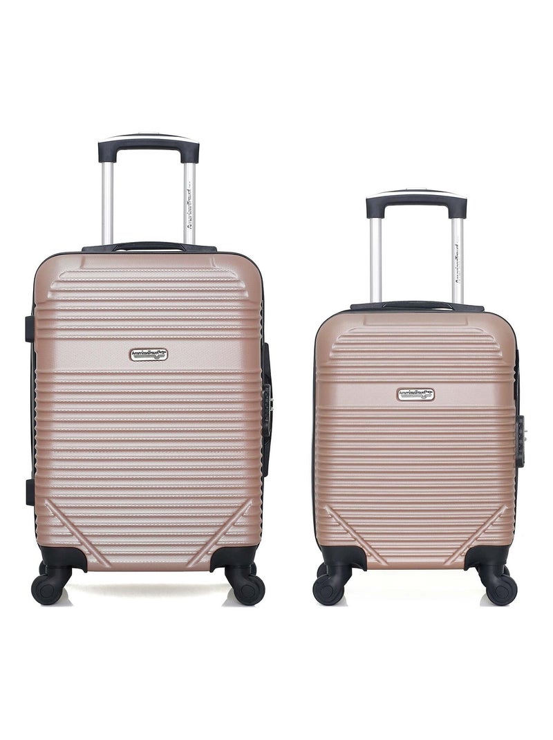 AMERICAN TRAVEL - Lot de 2 - Valises cabine et cabine XXS MEMPHIS Rose - Kiabi