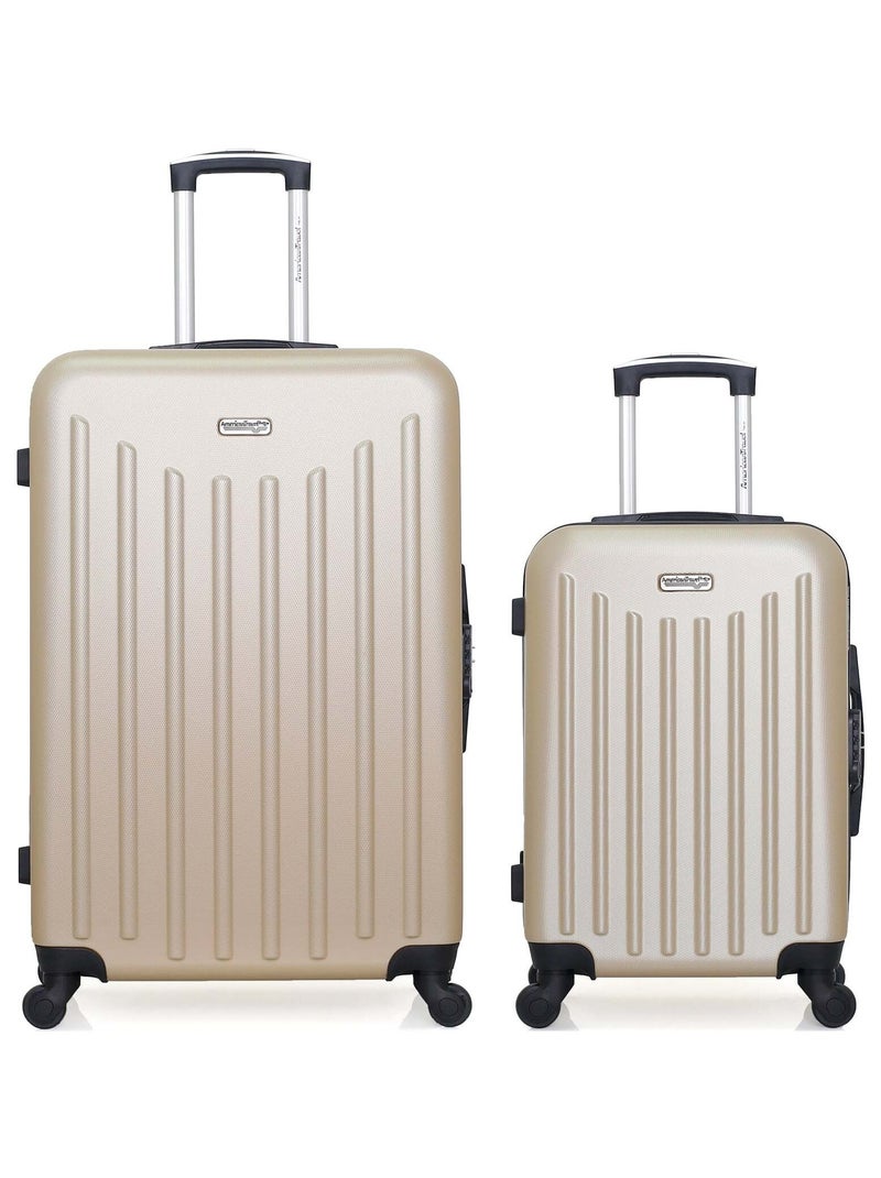 AMERICAN TRAVEL - LOT DE 2 - Valises grand format et cabine BROOKLYN Beige - Kiabi