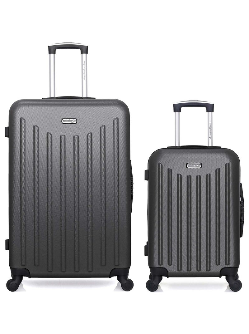 AMERICAN TRAVEL - LOT DE 2 - Valises grand format et cabine BROOKLYN Gris foncé - Kiabi
