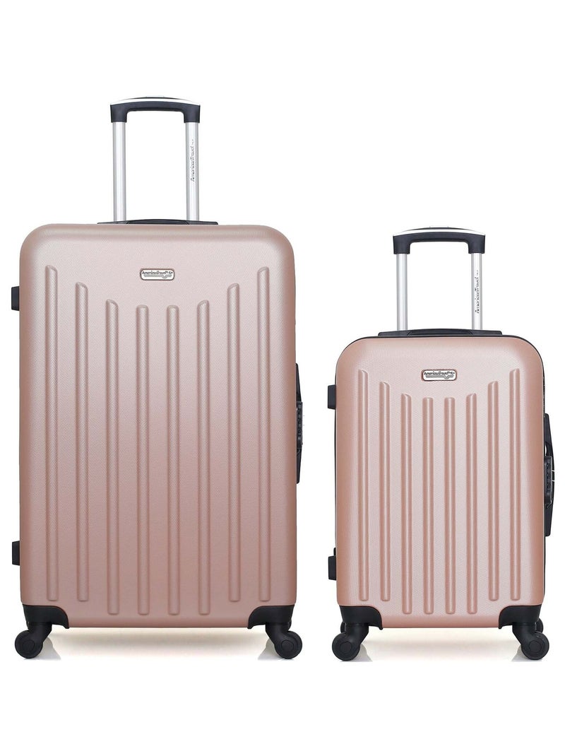 AMERICAN TRAVEL - LOT DE 2 - Valises grand format et cabine BROOKLYN Rose clair - Kiabi
