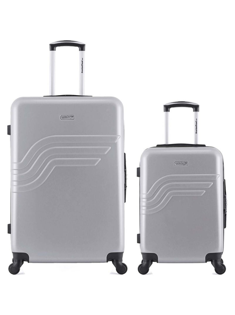 AMERICAN TRAVEL - LOT DE 2 - Valises grand format et cabine DETROIT Gris - Kiabi