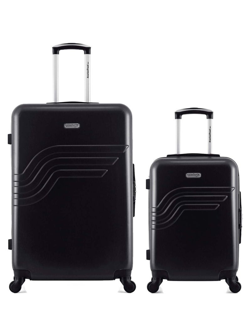 AMERICAN TRAVEL - LOT DE 2 - Valises grand format et cabine DETROIT Noir - Kiabi