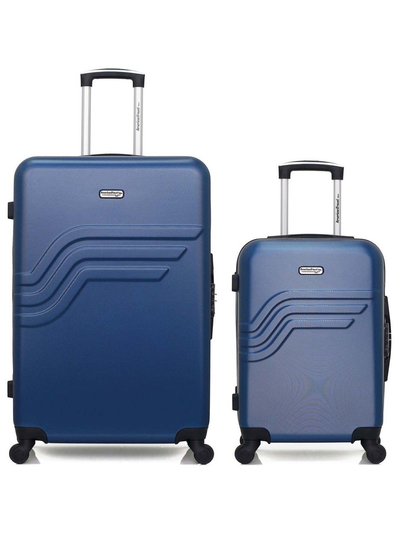 AMERICAN TRAVEL - LOT DE 2 - Valises grand format et cabine QUEENS Bleu marine - Kiabi