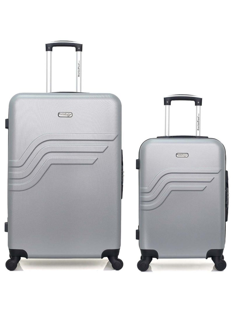 AMERICAN TRAVEL - LOT DE 2 - Valises grand format et cabine QUEENS Gris - Kiabi