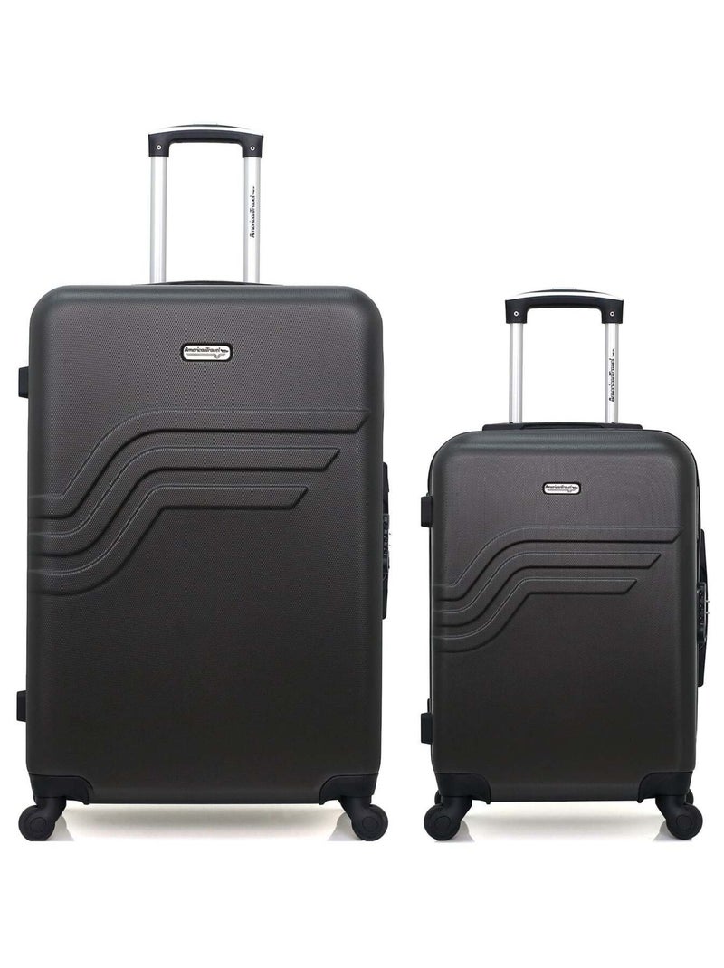 AMERICAN TRAVEL - LOT DE 2 - Valises grand format et cabine QUEENS Gris foncé - Kiabi