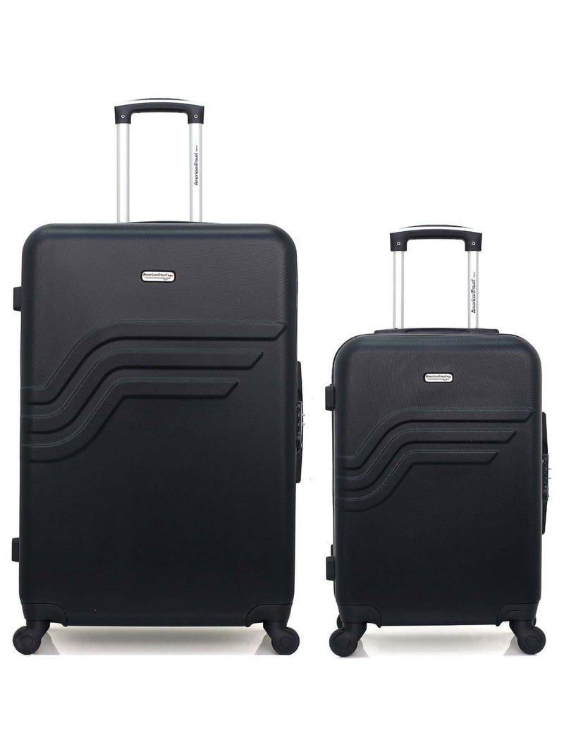 AMERICAN TRAVEL - LOT DE 2 - Valises grand format et cabine QUEENS Noir - Kiabi
