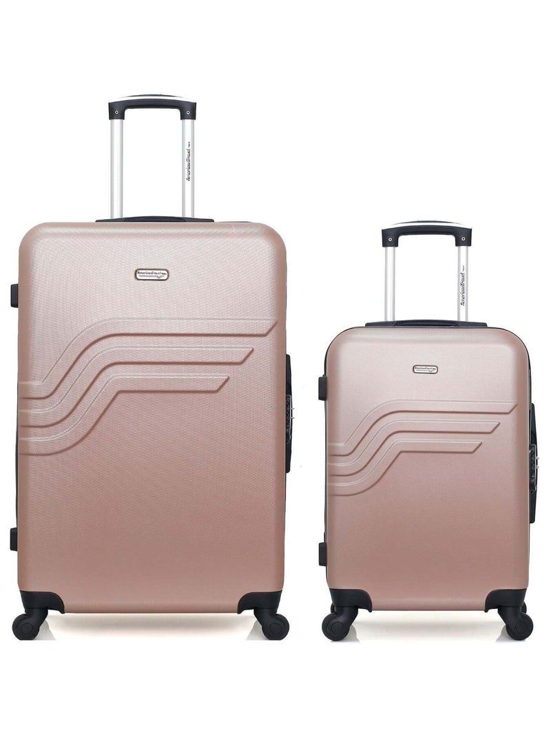 AMERICAN TRAVEL - LOT DE 2 - Valises grand format et cabine QUEENS Rose clair - Kiabi