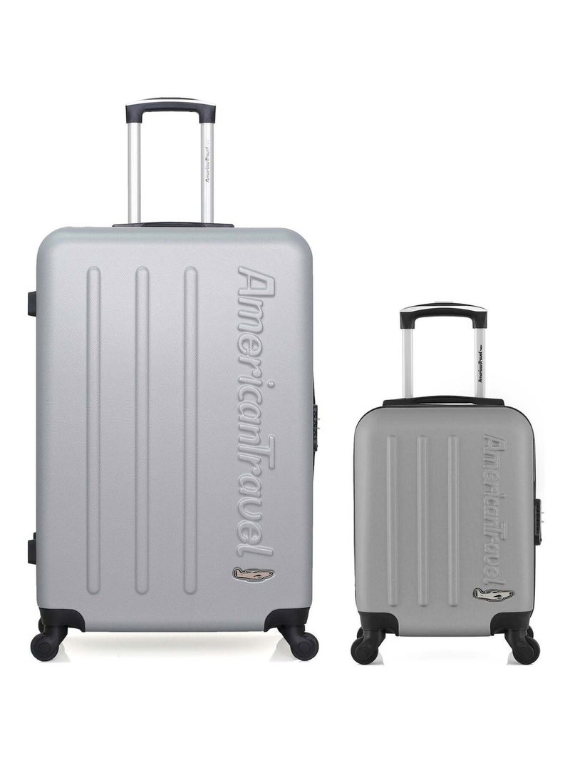 AMERICAN TRAVEL - LOT DE 2 - Valises grand format et cabine XXS BRONX Gris - Kiabi