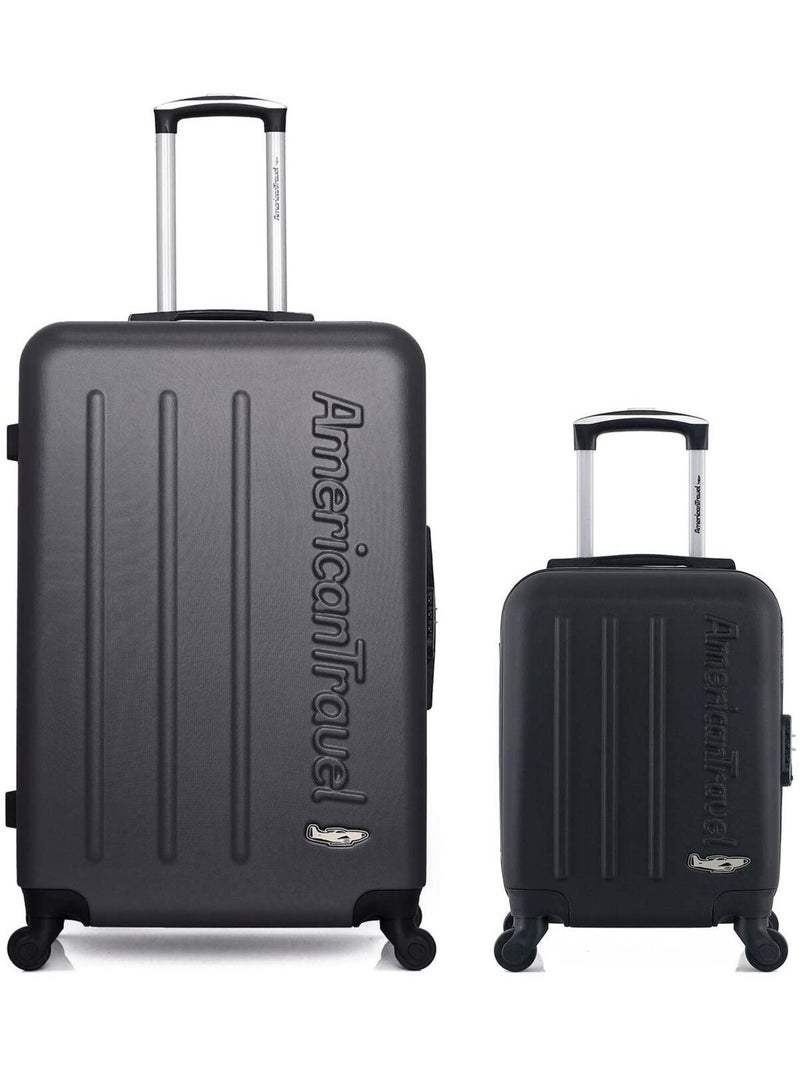 AMERICAN TRAVEL - LOT DE 2 - Valises grand format et cabine XXS BRONX Noir - Kiabi
