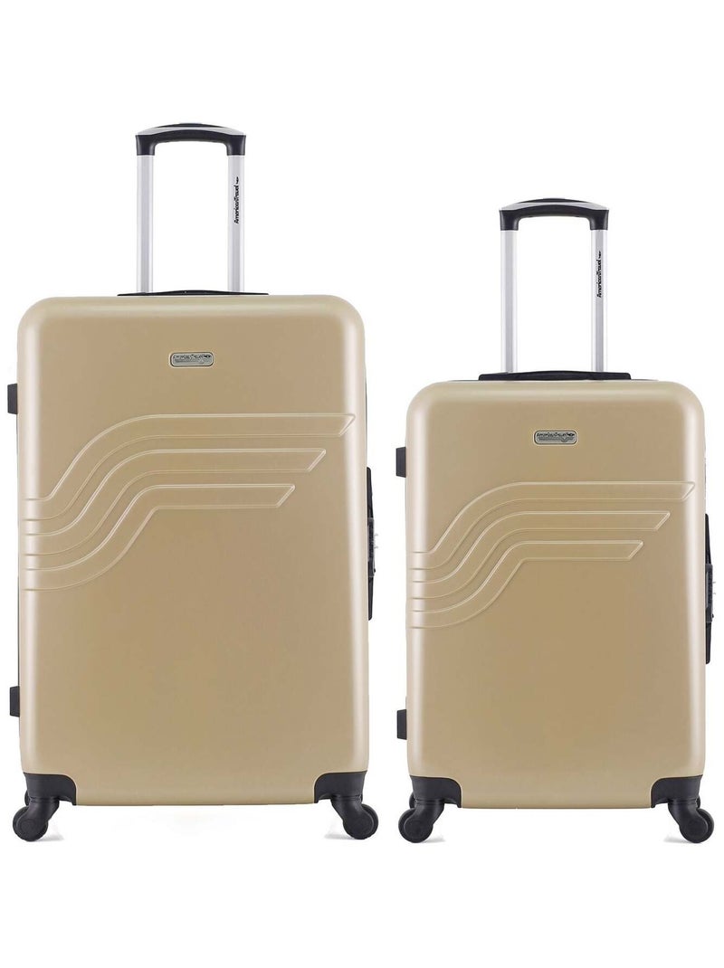 AMERICAN TRAVEL - LOT DE 2 - Valises grand format et weekend DETROIT Beige - Kiabi